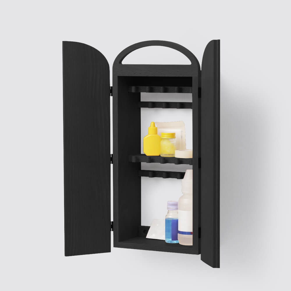 ตู้กุญแจติดผนังดีไซน์สวยไม้บีชจริง PANA OBJECTS รุ่น MITI PLUS: ฺBLACK KEY CABINETS ทำสีดำ SIZE 18.4X9X41 ซม_5